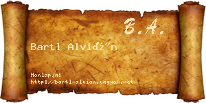 Bartl Alvián névjegykártya